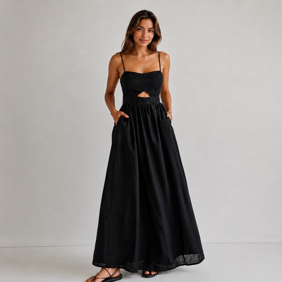 Vestido Longo Decote Coração