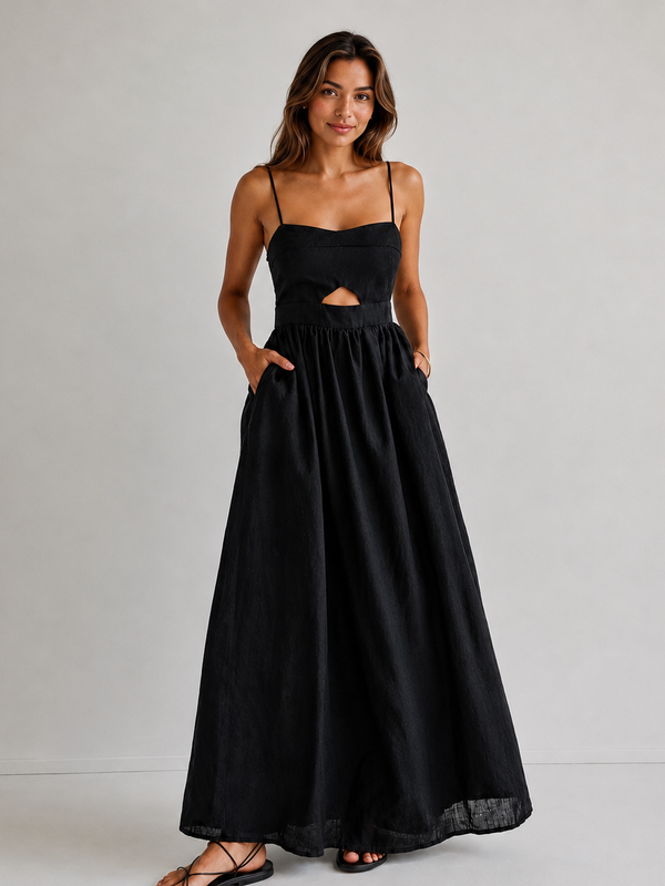 Vestido Longo Decote Coração