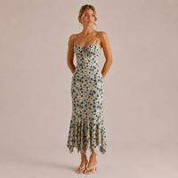 Vestido Floral Bainha Lenço