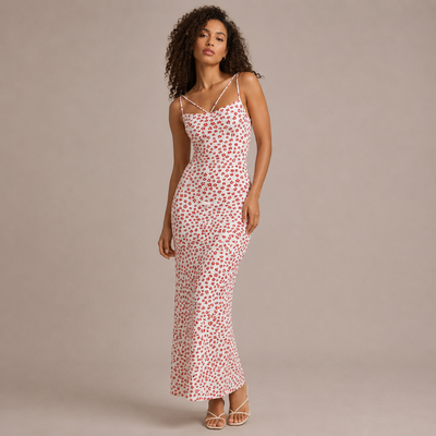 Vestido Floral Alças Cruzadas